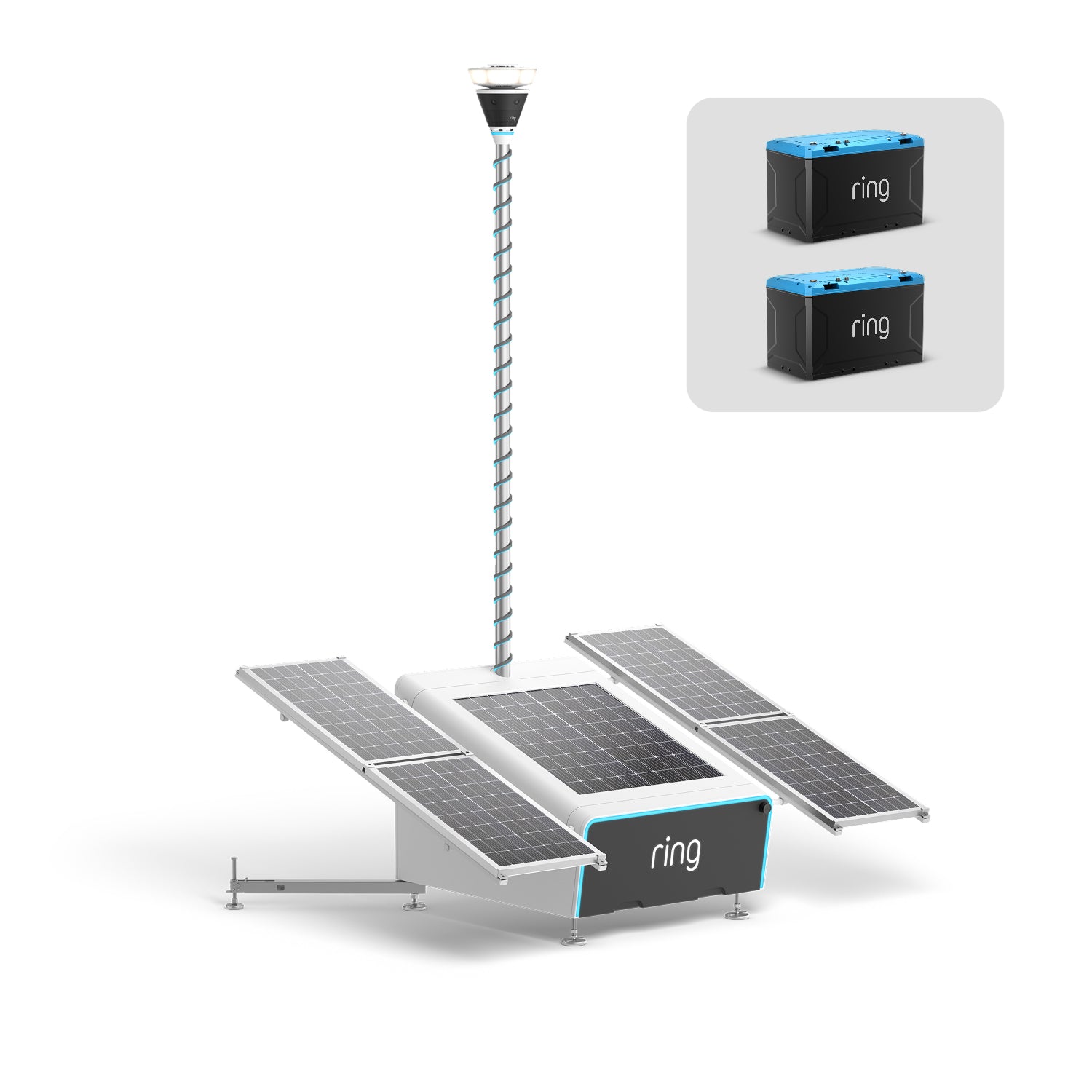 Ring Mobile Security Tower with - iLOQ - Solar Panel Kit + 2x Battery