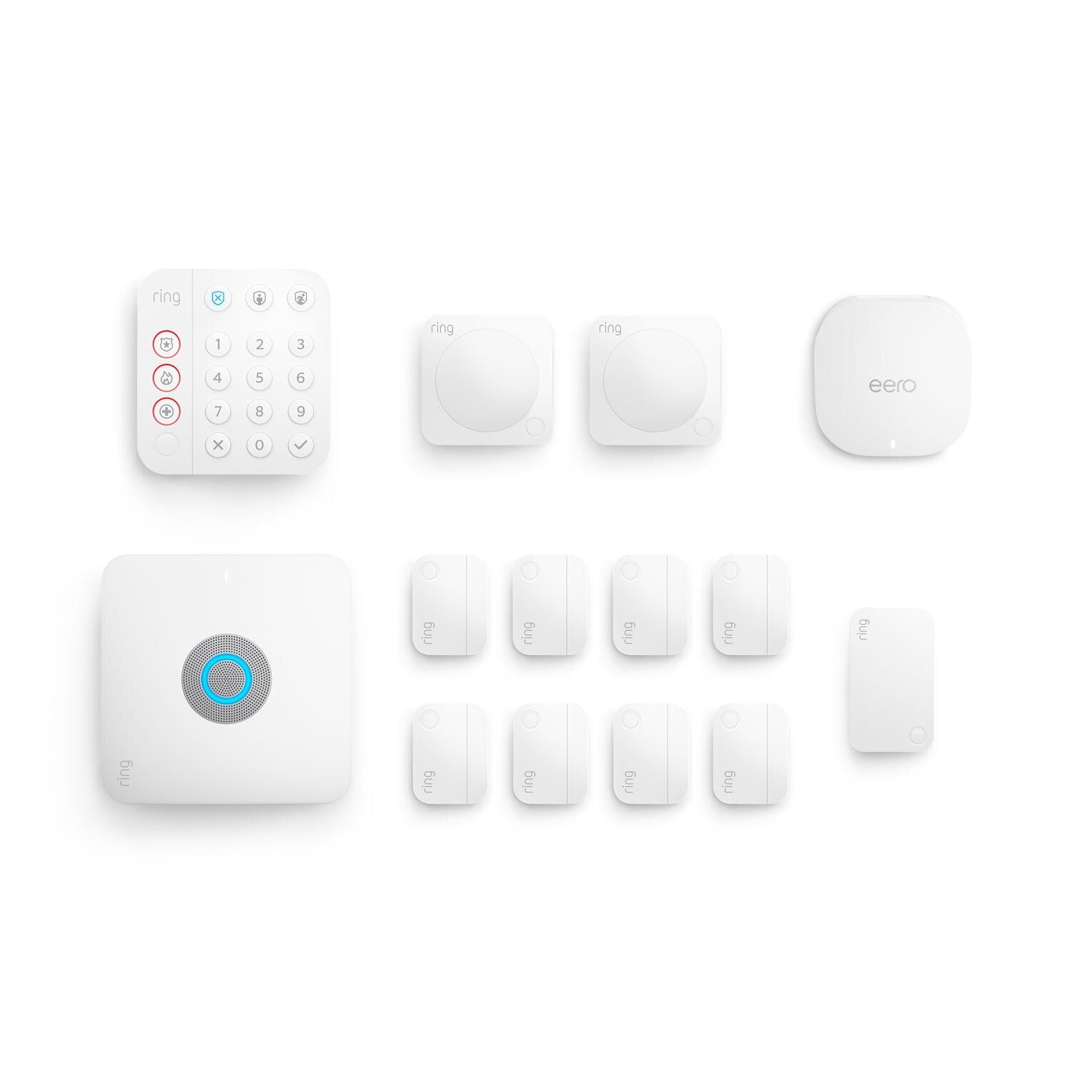 Alarm Pro, 13-Piece Kit with built-in eero Wi-Fi 6 router and additional eero 6 Wi-Fi Router